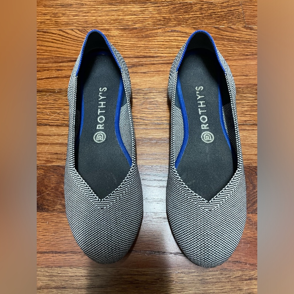 Rothy's Round Grey Birdseye Flats size 9.5 EUC